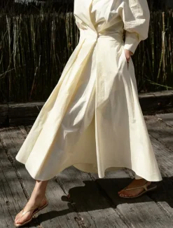 Women's White Dress Shirt Dress Cotton Linen Dress Maxi long Dress Date Vacation Polyester Basic Shirt Collar Button Pocket Long Sleeve Summer Spring Regular Fit Plain Women White Dresses