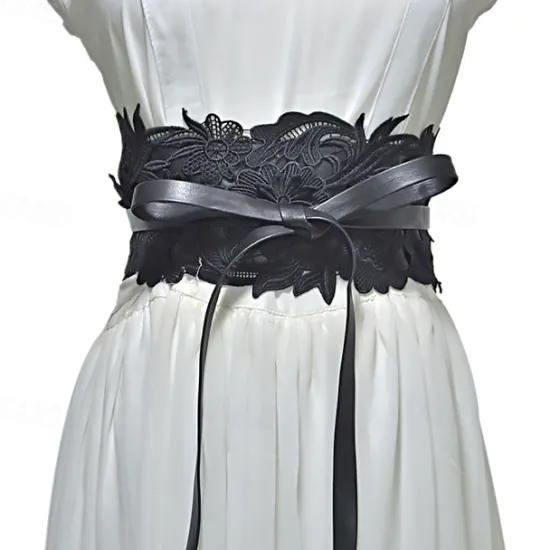 New Women's Wide Belt Corset Belt PU Leather Buckle Free Geometric Formal Party Wedding White Black Pink Red Women Belt