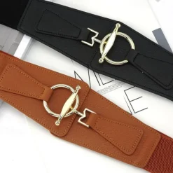 Sale Women's Wide Belt Corset Belt PU Leather Buckle Free Geometric Formal Classic Party Work khaki Women Belt