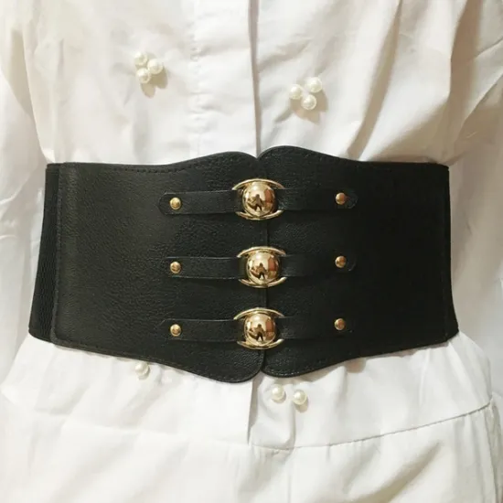 Online Women's Wide Belt Corset Belt Nylon Steel Buckle Geometric Formal Vintage Retro Party Daily White Black Red Brown Women Belt