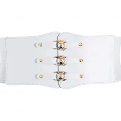 Online Women's Wide Belt Corset Belt Nylon Steel Buckle Geometric Formal Vintage Retro Party Daily White Black Red Brown Women Belt