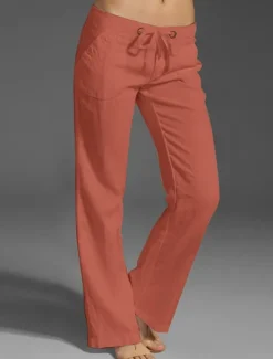 New Women's Wide Leg Baggy Pants Chinos Fashion Basic Casual Full Length High Waist Solid Color Plain Pocket Comfy Soft Comfortable Micro-elastic Outdoor Street Light Gray Black White Red Summer Spring Women Pants