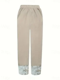 Outlet Women's Wide Leg Chinos Baggy Pants Vacation Basic Casual Ankle-Length High Waist Floral Graphic Bird Printing Thermal Warm Soft Breathable Micro-elastic Vacation Street Causal Black White Blue Green Women Pants