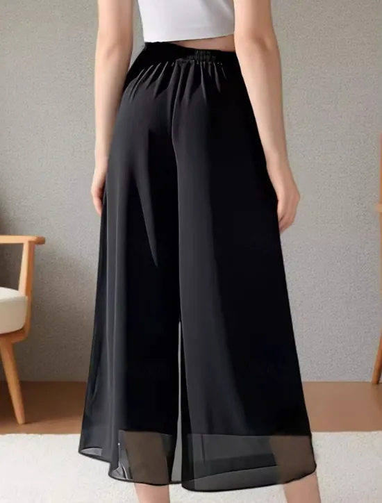 Discount Women's Wide Leg Chinos Fashion Streetwear Full Length High Waist Plain Elastic Waistband Comfy Soft Comfortable Micro-elastic Outdoor Street Summer Regular Fit Women Pants