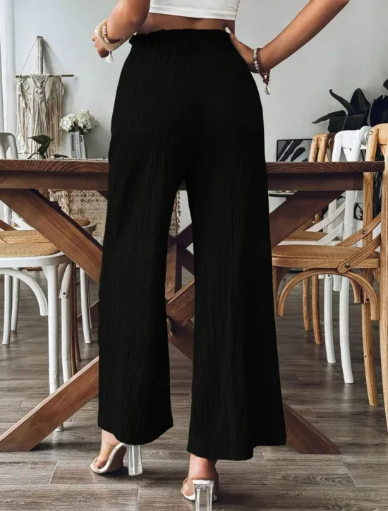 Best Women's Wide Leg Chinos Fashion Streetwear Full Length High Waist Plain Pocket Elastic Waistband Comfy Soft Comfortable Micro-elastic Outdoor Street Black Green Khaki Spring & Fall Regular Fit Women Pants