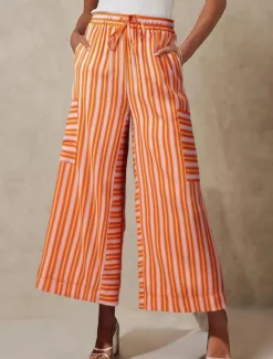 Best Women's Wide Leg Chinos Vacation Fashion Streetwear Full Length High Waist Plain Elastic Waistband Printing Comfy Soft Comfortable Micro-elastic Outdoor Vacation Street Orange red Blue Orange Green Women Pants