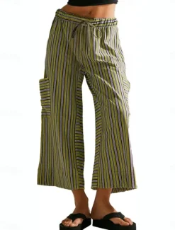 Best Women's Wide Leg Chinos Vacation Fashion Streetwear Full Length High Waist Plain Elastic Waistband Printing Comfy Soft Comfortable Micro-elastic Outdoor Vacation Street Orange red Blue Orange Green Women Pants
