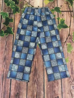 Online Women's Wide Leg Chinos Vacation Vintage Ethnic Style Long High Waist Graphic Plaid Checkered Pocket Elastic Waistband Comfy Soft Comfortable Micro-elastic Outdoor Street Blue Orange Summer Spring Women Pants