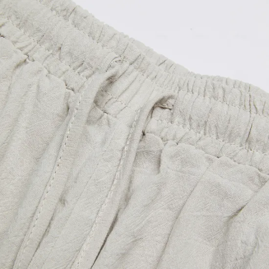 New Women's Wide Leg Cotton Linen Pants Pants Trousers Casual Daily Full Length Plain Drawstring Side Pockets Wide Leg Breathability Comfortable Inelastic Going out Weekend Black White Navy Blue Women Pants