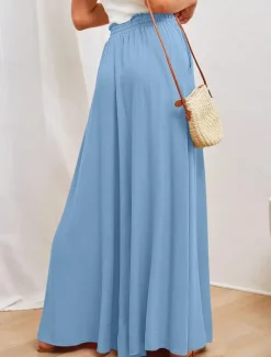 Best Women's Wide Leg Cotton Linen Pants Pants Trousers Fashion Full Length Shamrock Drawstring Side Pockets Wide Leg Breathability Comfortable Inelastic Casual Daily Light Yellow Orange red Forest Green Women Pants|Pants