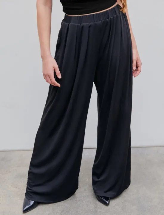 New Women's Wide Leg Dress Pants Trousers Full Length Modal Pocket Micro-elastic High Waist Fashion Streetwear Street Daily White / Black Black S M Fall Winter Women Pants