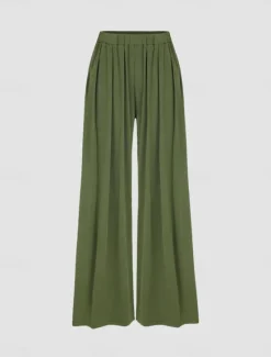 New Women's Wide Leg Dress Pants Trousers Full Length Modal Pocket Micro-elastic High Waist Fashion Streetwear Street Daily White / Black Black S M Fall Winter Women Pants