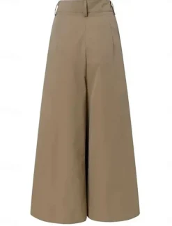 Hot Women's Wide Leg Dress Work Pants Bell Bottom Full Length Fashion Streetwear Daily Black Khaki S M Fall Winter Women Pants