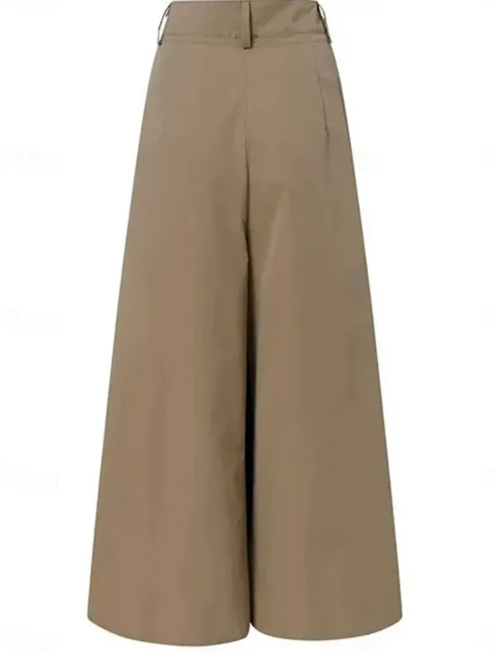 Hot Women's Wide Leg Dress Work Pants Bell Bottom Full Length Fashion Streetwear Daily Black Khaki S M Fall Winter Women Pants