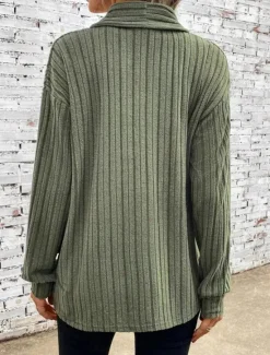 Discount Women's Winter Coat Dressy Dusters Dressy Jackets Outdoor Street Daily Wear Fall Winter Regular Coat Regular Fit Thermal Warm Breathable Stylish Casual Jacket Long Sleeve Plain Oversize Blue Green Women Cardigans & Outerwears