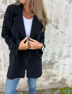 Hot Women's Winter Coat Outdoor Street Daily Wear Fall Winter Regular Coat Regular Fit Thermal Warm Breathable Stylish Casual Jacket Long Sleeve Plain with Pockets Black Khaki Apricot Women Coats & Trench Coats