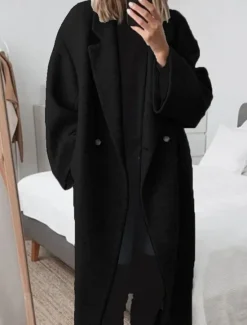 Best Women's Winter Coat Outdoor Street Daily Wear Fall Winter Long Coat Regular Fit Thermal Warm Breathable Stylish Casual Jacket Long Sleeve Plain with Pockets Black Brown Gray Women Coats & Trench Coats