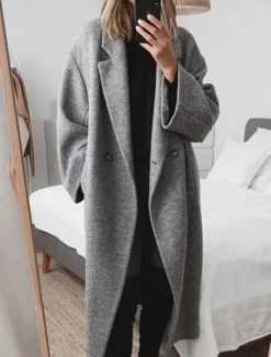 Best Women's Winter Coat Outdoor Street Daily Wear Fall Winter Long Coat Regular Fit Thermal Warm Breathable Stylish Casual Jacket Long Sleeve Plain with Pockets Black Brown Gray Women Coats & Trench Coats
