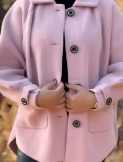 Online Women's Winter Coat Outdoor Street Daily Wear Fall Winter Short Coat Regular Fit Thermal Warm Breathable Stylish Casual Jacket Long Sleeve Plain with Pockets White Pink Green Women Coats & Trench Coats