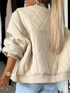 Discount Women's Winter Coat Warm Zipper Pocket Casual Street Style Plain Vacation Street Daily Wear Zipper Stand Collar Regular Fit Long Sleeve Outerwear Black Khaki Dark Grey Fall Winter Women Puffers & Parka