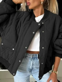 Discount Women's Winter Coat Warm Zipper Pocket Casual Street Style Plain Vacation Street Daily Wear Zipper Stand Collar Regular Fit Long Sleeve Outerwear Black Khaki Dark Grey Fall Winter Women Puffers & Parka