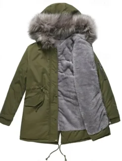 Women's Winter Coat Windproof Warm Zipper Outdoor Solid Color Work Casual Zipper Hoodie Loose Fit Long Sleeve Outerwear Black Red Green Winter Women Puffers & Parka
