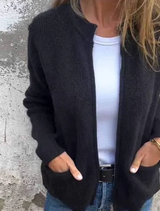 Hot Women's Winter Coat Winter Jacket Outdoor Street Daily Fall Winter Short Coat Regular Fit Warm Breathable Comtemporary Stylish Jacket Long Sleeve Solid Color with Pockets Full Zip Black Orange Gray Women Cardigans & Outerwears