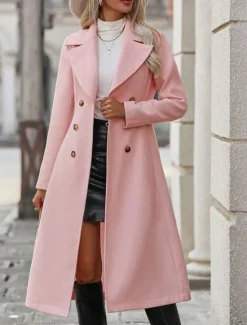 Best Women's Winter Coat Winter Jacket Outdoor Street Daily Fall Winter Long Coat Regular Fit Warm Breathable Comtemporary Stylish Jacket Long Sleeve Solid Color with Pockets Women Coats & Trench Coats