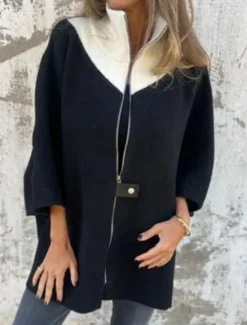 Hot Women's Winter Coat Winter Jacket Outdoor Street Daily Fall Winter Regular Coat Regular Fit Warm Breathable Comtemporary Stylish Jacket Long Sleeve Solid Color with Pockets Full Zip Black White Camel Women Cardigans & Outerwears