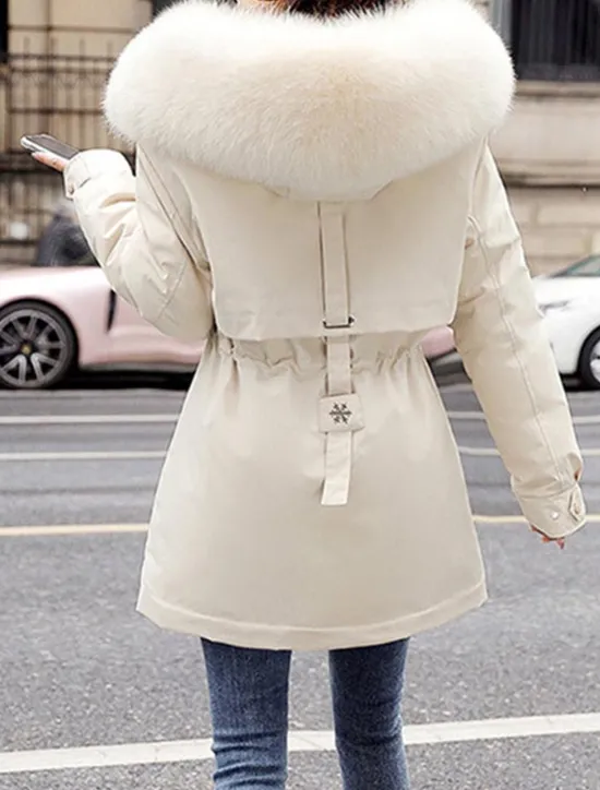 Outlet Women's Winter Coat Winter Jacket Hoodie Jacket Parka School Outdoor Valentine's Day Fall Winter Regular Coat Regular Fit Warm Breathable Simple Casual Daily Comfortable Jacket Long Sleeve Solid Women Puffers & Parka