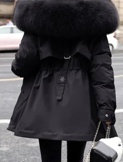 Outlet Women's Winter Coat Winter Jacket Hoodie Jacket Parka School Outdoor Valentine's Day Fall Winter Regular Coat Regular Fit Warm Breathable Simple Casual Daily Comfortable Jacket Long Sleeve Solid Women Puffers & Parka