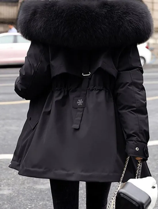Outlet Women's Winter Coat Winter Jacket Hoodie Jacket Parka School Outdoor Valentine's Day Fall Winter Regular Coat Regular Fit Warm Breathable Simple Casual Daily Comfortable Jacket Long Sleeve Solid Women Puffers & Parka
