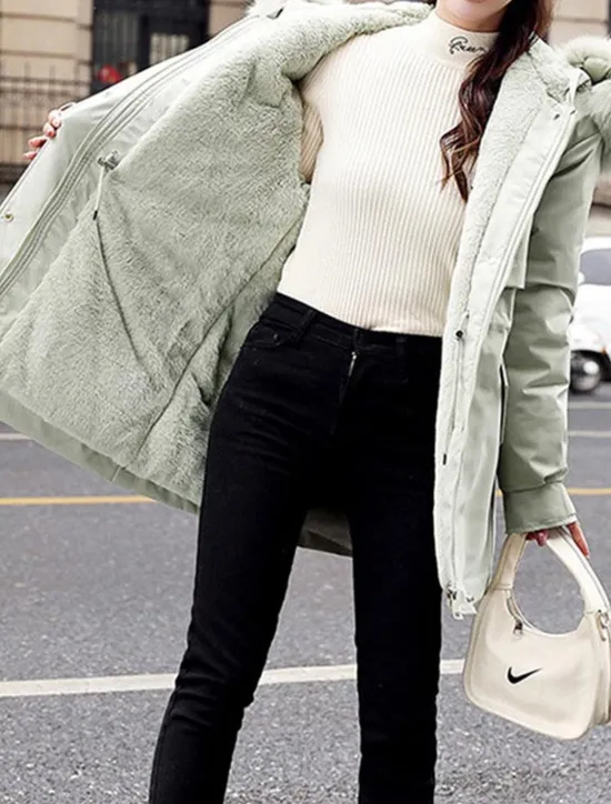 Outlet Women's Winter Coat Winter Jacket Hoodie Jacket Parka School Outdoor Valentine's Day Fall Winter Regular Coat Regular Fit Warm Breathable Simple Casual Daily Comfortable Jacket Long Sleeve Solid Women Puffers & Parka