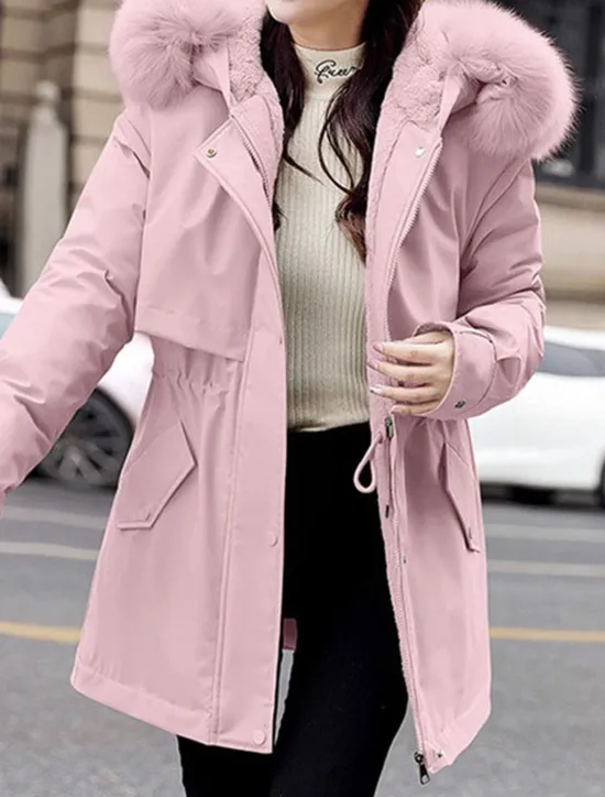 Outlet Women's Winter Coat Winter Jacket Hoodie Jacket Parka School Outdoor Valentine's Day Fall Winter Regular Coat Regular Fit Warm Breathable Simple Casual Daily Comfortable Jacket Long Sleeve Solid Women Puffers & Parka