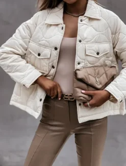 Women's Winter Coat Winter Jacket Warm Breathable Buttons Pocket Casual Plain Street Daily Wear Single Breasted Short Turndown Regular Fit Long Sleeve Outerwear Black White Navy Blue Fall Winter Women Puffers & Parka