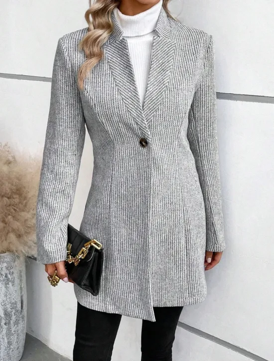 New Women's Winter Coat Winter Jacket Outdoor Street Daily Fall Winter Regular Coat Regular Fit Warm Breathable Comtemporary Stylish Jacket Long Sleeve Solid Color Slim Fit Women Coats & Trench Coats