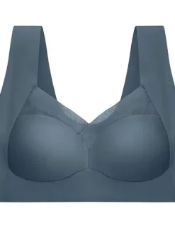 Hot Women's Wireless Bras Fixed Straps Full Coverage V Neck Breathable Pure Color Pull-On Closure Casual Daily Nylon 1PC Black Pink / Bras & Bralettes / 1 PC Home Outfits Women Lingerie