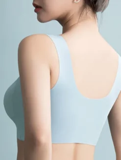 Hot Women's Wireless Bras Fixed Straps Full Coverage V Neck Breathable Pure Color Pull-On Closure Casual Daily Nylon 1PC Black Pink / Bras & Bralettes / 1 PC Home Outfits Women Lingerie