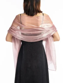 Sale Women's Women's Shawls & Wraps Wedding Party Special Occasion Camel Silver Red Scarf Pure Color / Spring / Summer / Fall / Winter Women Scarves