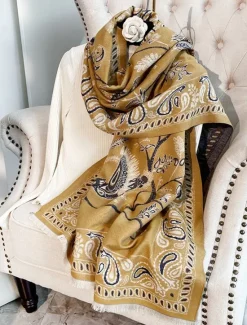 Hot Women's Women's Shawls & Wraps Outdoor Dailywear Holiday Wine Red Pink Scarf Floral Women Scarves