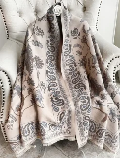 Hot Women's Women's Shawls & Wraps Outdoor Dailywear Holiday Wine Red Pink Scarf Floral Women Scarves