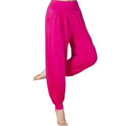 Online Women's Yoga Pants Side Pockets Wide Leg Harem High Waist Gym Workout Running Fitness Pants Bloomers Bottoms Black White Burgundy Cotton Modal Fall Winter Sports Activewear Micro-elastic Loose Fit Women Pants
