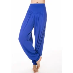 Online Women's Yoga Pants Side Pockets Wide Leg Harem High Waist Gym Workout Running Fitness Pants Bloomers Bottoms Black White Burgundy Cotton Modal Fall Winter Sports Activewear Micro-elastic Loose Fit Women Pants