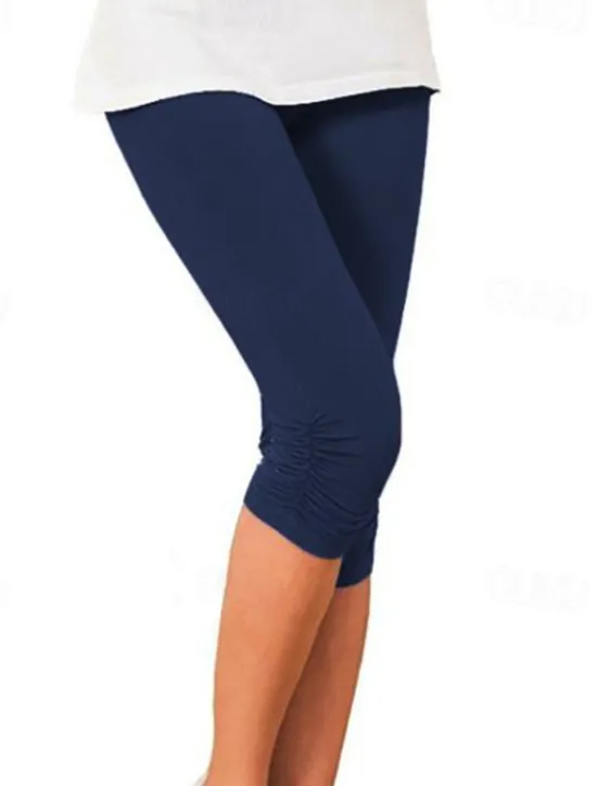 Discount Women's Yoga Pants Sun Protection Tummy Control Butt Lift High Waist Yoga Fitness Gym Workout Capri Leggings Bottoms Violet Black White Sports Activewear High Elasticity Skinny Women Leggings