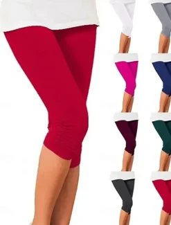 Discount Women's Yoga Pants Sun Protection Tummy Control Butt Lift High Waist Yoga Fitness Gym Workout Capri Leggings Bottoms Violet Black White Sports Activewear High Elasticity Skinny Women Leggings