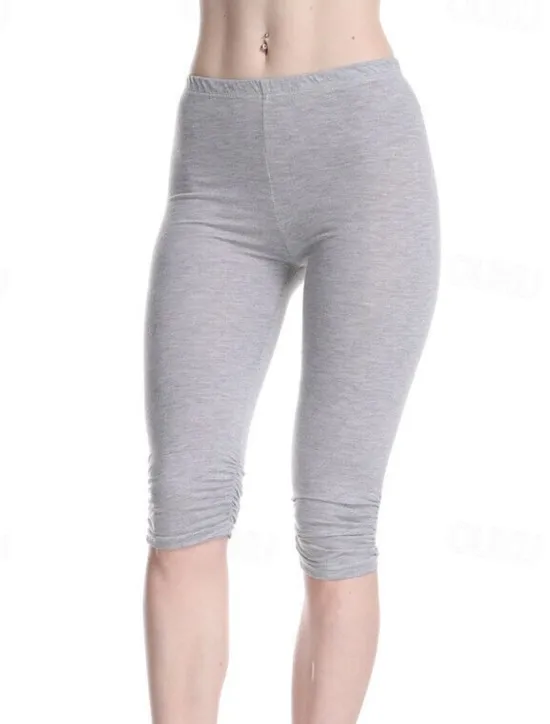 Discount Women's Yoga Pants Sun Protection Tummy Control Butt Lift High Waist Yoga Fitness Gym Workout Capri Leggings Bottoms Violet Black White Sports Activewear High Elasticity Skinny Women Leggings