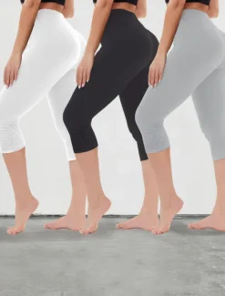 Discount Women's Yoga Pants Sun Protection Tummy Control Butt Lift High Waist Yoga Fitness Gym Workout Capri Leggings Bottoms Violet Black White Sports Activewear High Elasticity Skinny Women Leggings