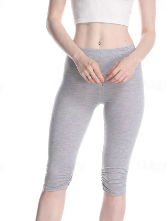 Discount Women's Yoga Pants Sun Protection Tummy Control Butt Lift High Waist Yoga Fitness Gym Workout Capri Leggings Bottoms Violet Black White Sports Activewear High Elasticity Skinny Women Leggings