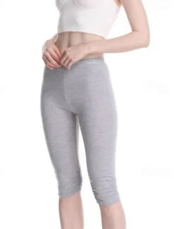 Discount Women's Yoga Pants Sun Protection Tummy Control Butt Lift High Waist Yoga Fitness Gym Workout Capri Leggings Bottoms Violet Black White Sports Activewear High Elasticity Skinny Women Leggings