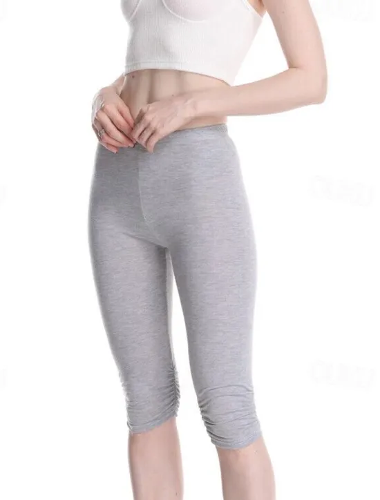 Discount Women's Yoga Pants Sun Protection Tummy Control Butt Lift High Waist Yoga Fitness Gym Workout Capri Leggings Bottoms Violet Black White Sports Activewear High Elasticity Skinny Women Leggings